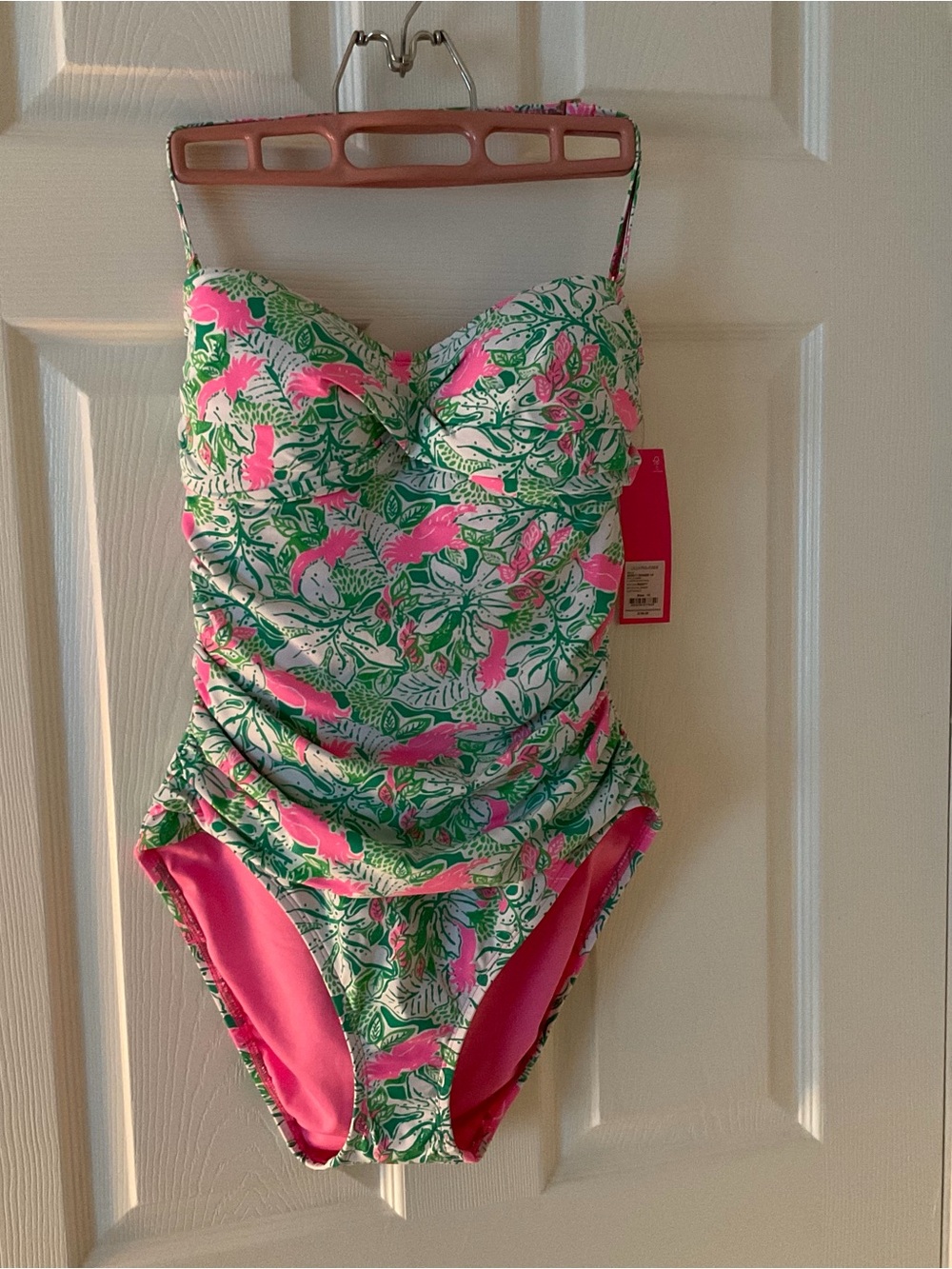 Lilly Pulitzer Women Tropical Floral One-Piece Swimsuit in Pink & Green
